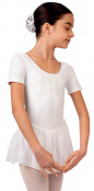 Vit balettdräkt/dansdräkt till barnbalett. Korta ärmar med kjol.