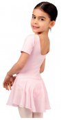 Ljusrosa dansdräkt med korta ärmar. Fin till baletten eller uppvisning! Barnstorlekar, danskläder till barn.