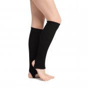 svart stickad benvärmare 60 cm som täcker vadenneongul stickad benvärmare 60 cm som täcker vaden, perfekt till balett