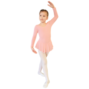 Klara dansdräkt. Balettrosa balettdräkt med långa ärmar och fastsydd kjol.