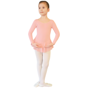 Klara dansdräkt. Balettrosa balettdräkt med långa ärmar och fastsydd kjol.