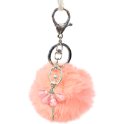 Balettrosa nyckelring pompom med ballerina.
