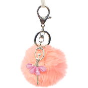 Rosa nyckelring pompom med ballerina.
