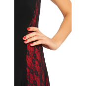 Provence klänning svart/röd med spetsdetaljer. Dansklänning med mycket vidd!