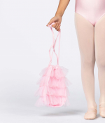 Rosa barngympapåse med tutu detaljer på, söt till baletten eller barndansen!