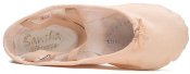 Balettrosa balettskor i tyg med bred passform och delad mockasula. Passar till balettdans, barnbalett, ballet, barndans, rytmisk
