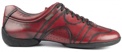 PD Casual från Portdance. Röda dansskor med gummisula och snurrplatta. Skinnskor herr dans.