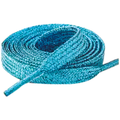 Blå skosnören 120 cm långa. Blåa skosnöre som är platta.