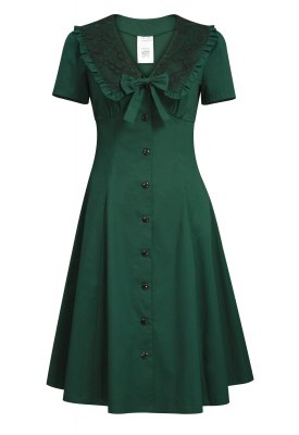 Swingklänning Selma, grön klänning till boogie woogie och lindy hop, swingdanser.